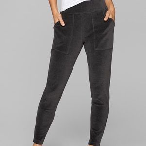 Athleta Velour Velluxe Jogger Pants, Grey, Size S